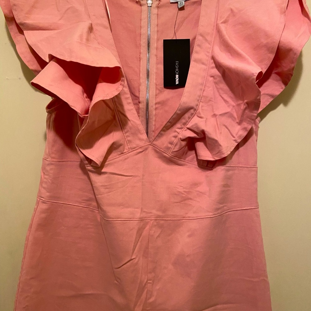 Pink Cap Sleeve Pants Jumpsuit